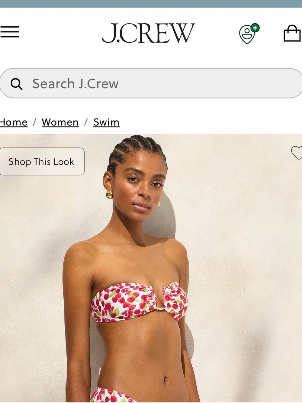 J. Crew Ronnie raspberry print bikini set